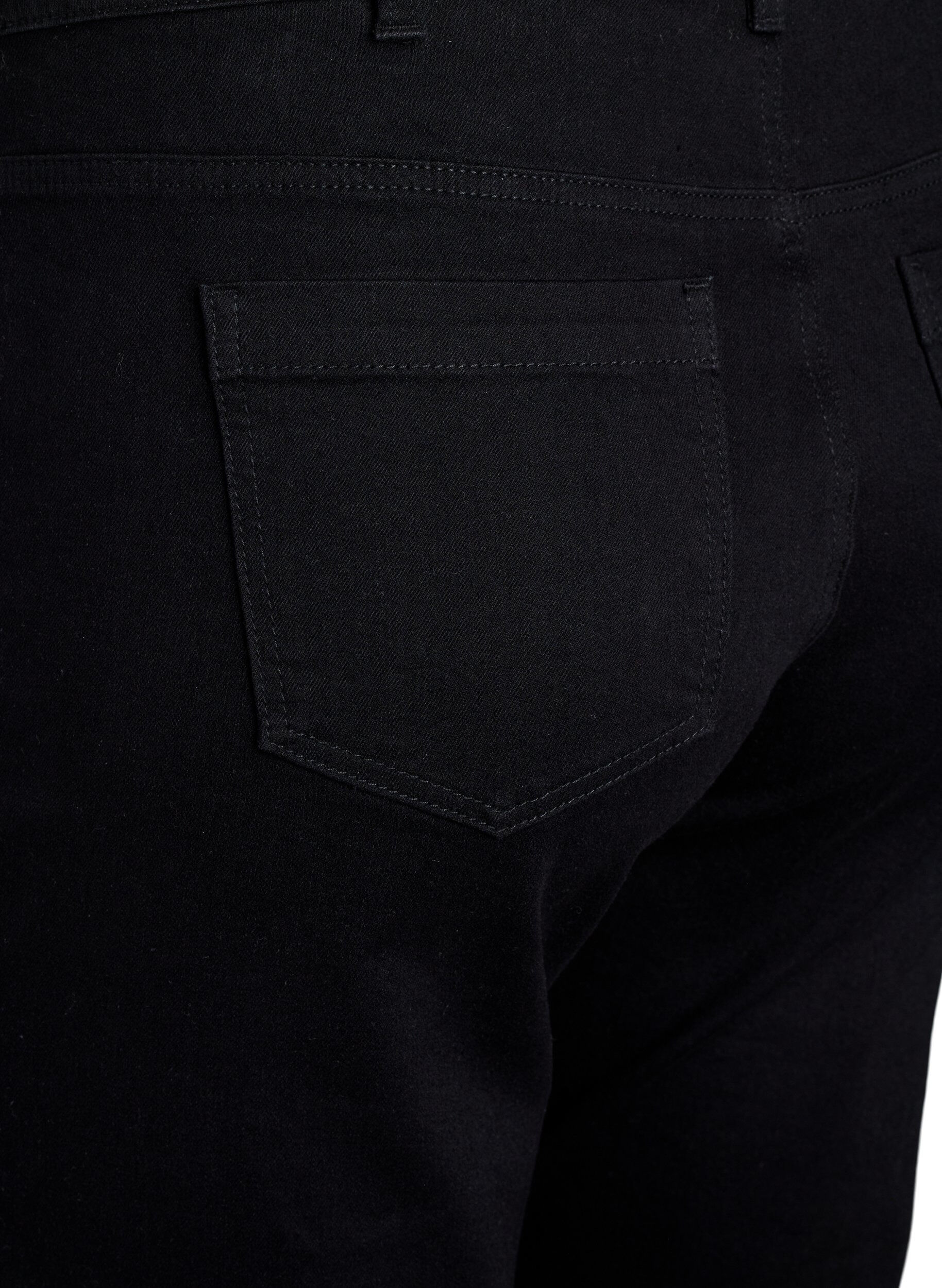 Zizzi Emily slim fit denim knickers, Svart, Packshot image number 3