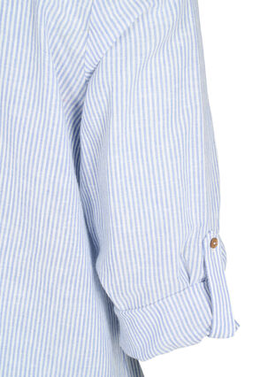 Kjole med V-hals og krage, Blue Stripe, Packshot image number 3