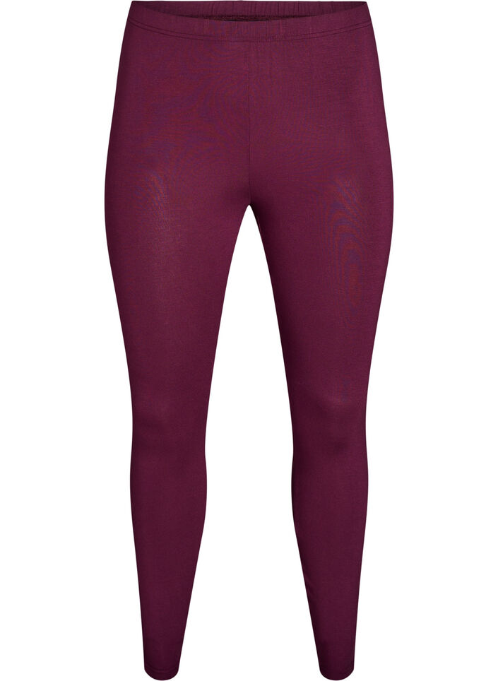 Basis leggings i viskose, Mørk Bordeaux, Packshot image number 0