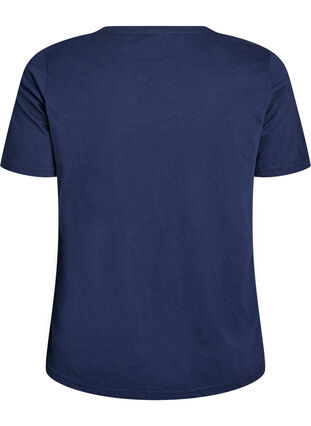 Zizzi FLASH - T-skjorte med motiv, Navy Blazer Smile, Packshot image number 1