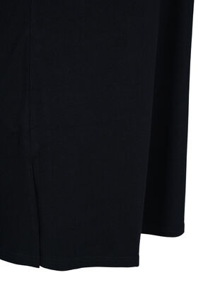 Lang T-skjorte i bomull med brystlomme med nagler, Black, Packshot image number 3