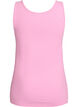Ensfarget basic topp i bomull, Rosa, Packshot image number 1
