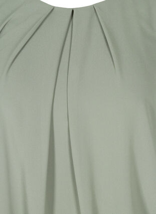 Kort bluse med løse mesh ermer, Agave Green, Packshot image number 2