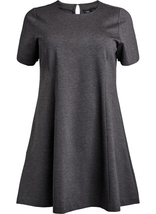 Zizzi Kort A-linje jersey kjole, Grå, Packshot image number 0