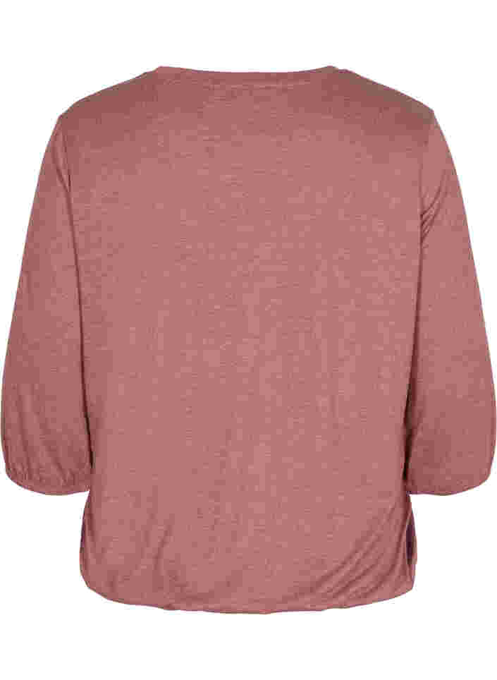 Ensfarget bluse med 3/4-ermer, Mahogany Mel, Packshot image number 1