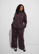 Sweatpants med h&oslash;y midje og vide ben, Brun, Model image number 0