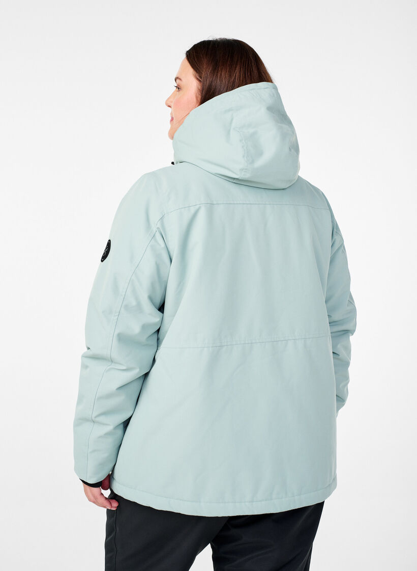 Funksjonell skianorakk med hette, Grønn, Model image number 2