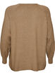 Strikket bluse med rund hals og strikket m&oslash;nster, Beige, Packshot image number 1