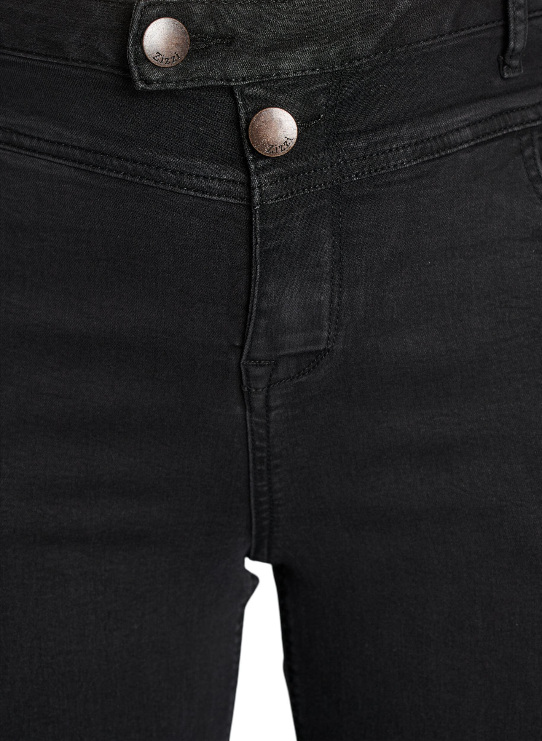 ZizziRegular fit Gemma jeans med h&oslash;y midje, Svart, Packshot image number 2