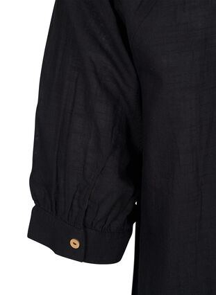 Zizzi Bomullstunik med V-hals, Svart, Packshot image number 3