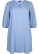 Kort kjole i bomullsblanding med lin, Faded Denim, Packshot image number 0