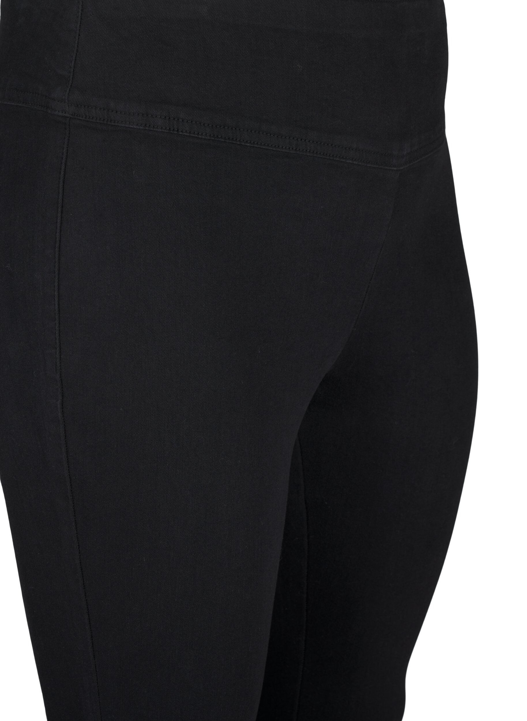 ZizziElastiske jeggings med h&oslash;y midje, Svart, Packshot image number 2