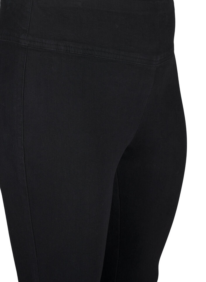 Elastiske jeggings med h&oslash;y midje, Svart, Packshot image number 2