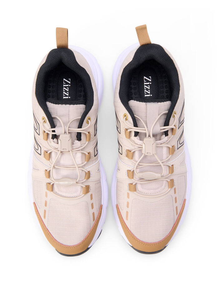 Wide fit - Sneakers med elastiske lisser, Birch, Packshot image number 2