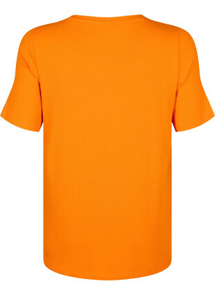 T-skjorte i viskose med ribbet struktur, Exuberance, Packshot image number 1