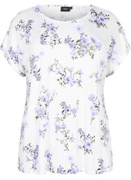 T-skjorte med blomstertrykk, B. W. Purple Flower
