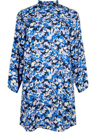 FLASH – Langermet kjole med blomstertrykk, Blue Purple Flower