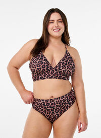 Leopardmønstret brazilian-bikinitruse, Beige Leopardmønstret brazilian-bikinitruse, Beige, Model