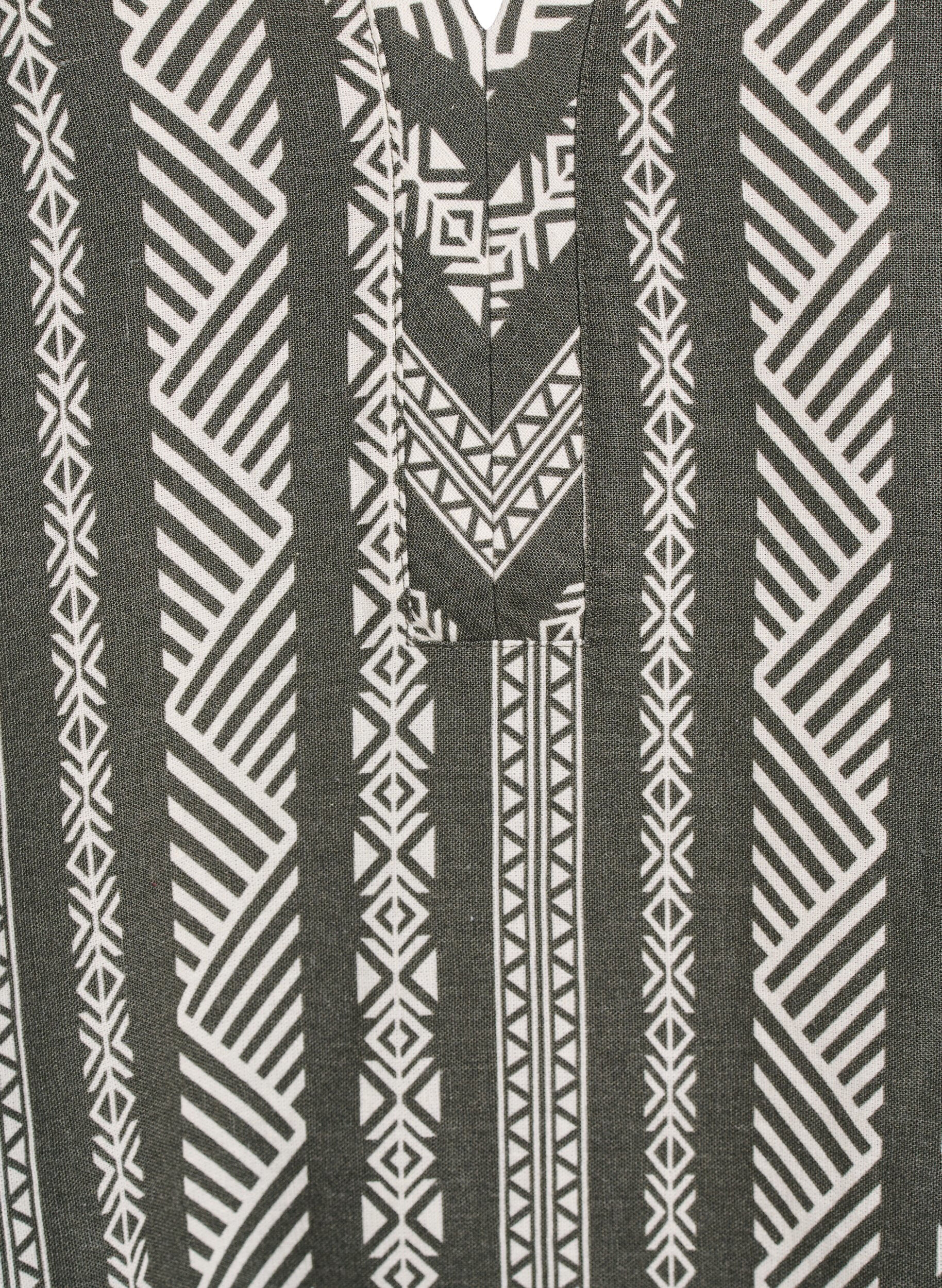 Zizzi Stripete bluse i lin- og viskoseblandet kvalitet, Gr&oslash;nn, Packshot image number 2