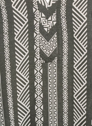 Zizzi Stripete bluse i lin- og viskoseblandet kvalitet, Grønn, Packshot image number 2