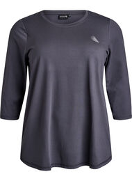 Treningsbluse med 3/4-ermer, Asphalt