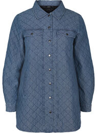 Mønstrete jakke med knapper og lommer, Blue denim