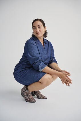 Zizzi Ankelstøvletter i leopardmønster, , Model