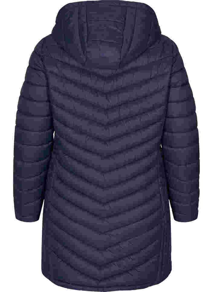 Lett jakke med quiltet mønster, avtagbar hette og lommer, Navy Blazer, Packshot image number 1