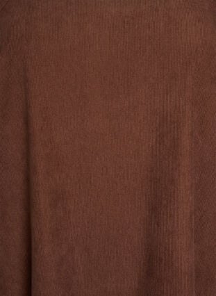 Zizzi Kort cordfløyelskjole med firkantet halslinje, Fondue Fudge, Packshot image number 2