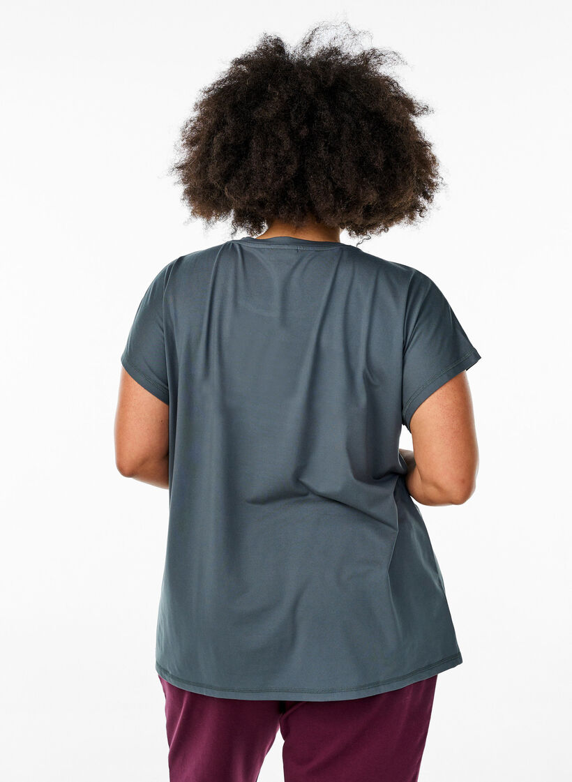 Ensfarget trenings-T-skjorte, Gr&oslash;nn, Model image number 2