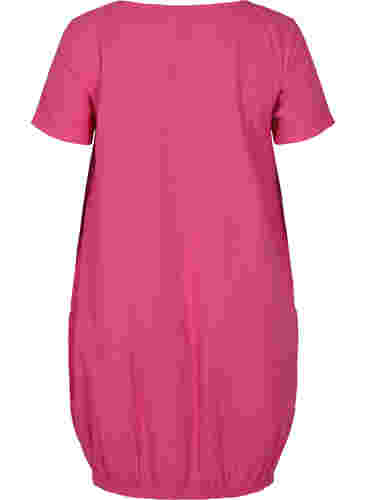 Kortermet kjole i bomull, Beetroot Purple, Packshot image number 1