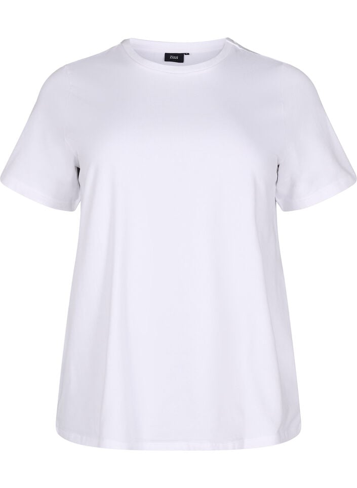 T-skjorte i økologisk bomull med rund hals, Bright White, Packshot image number 0