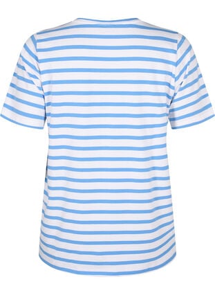 T-skjorte i økologisk bomull med striper, Marina Stripe, Packshot image number 1