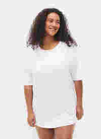 Support the breasts - T-skjorte i bomull, White, Model