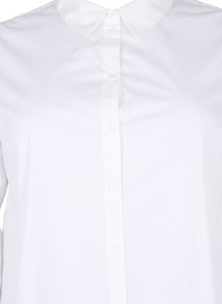 Lang bomullskjorte, Bright White, Packshot image number 2
