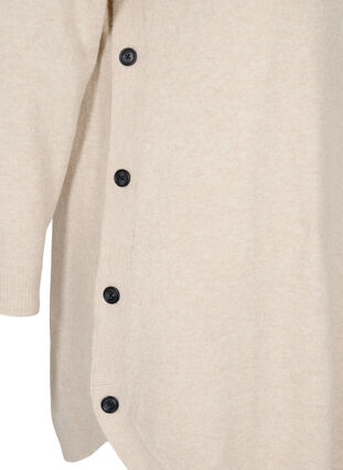 Melert strikket kjole med knapper, Pumice Stone Mel., Packshot image number 3