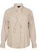 Stripete skjorte med avtakbart halsskjef, Beige, Packshot image number 0