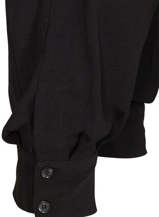 Løse bukser med lommer og knapper, Black, Packshot image number 3