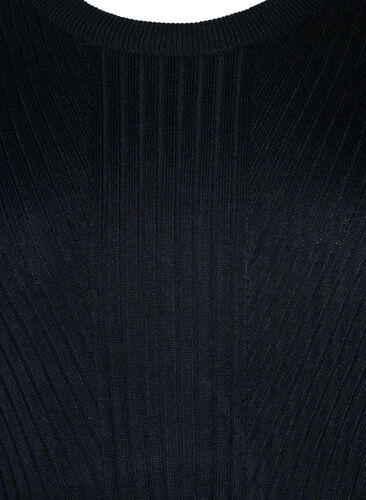 Oversized strikkekjole med splitt, Black, Packshot image number 2