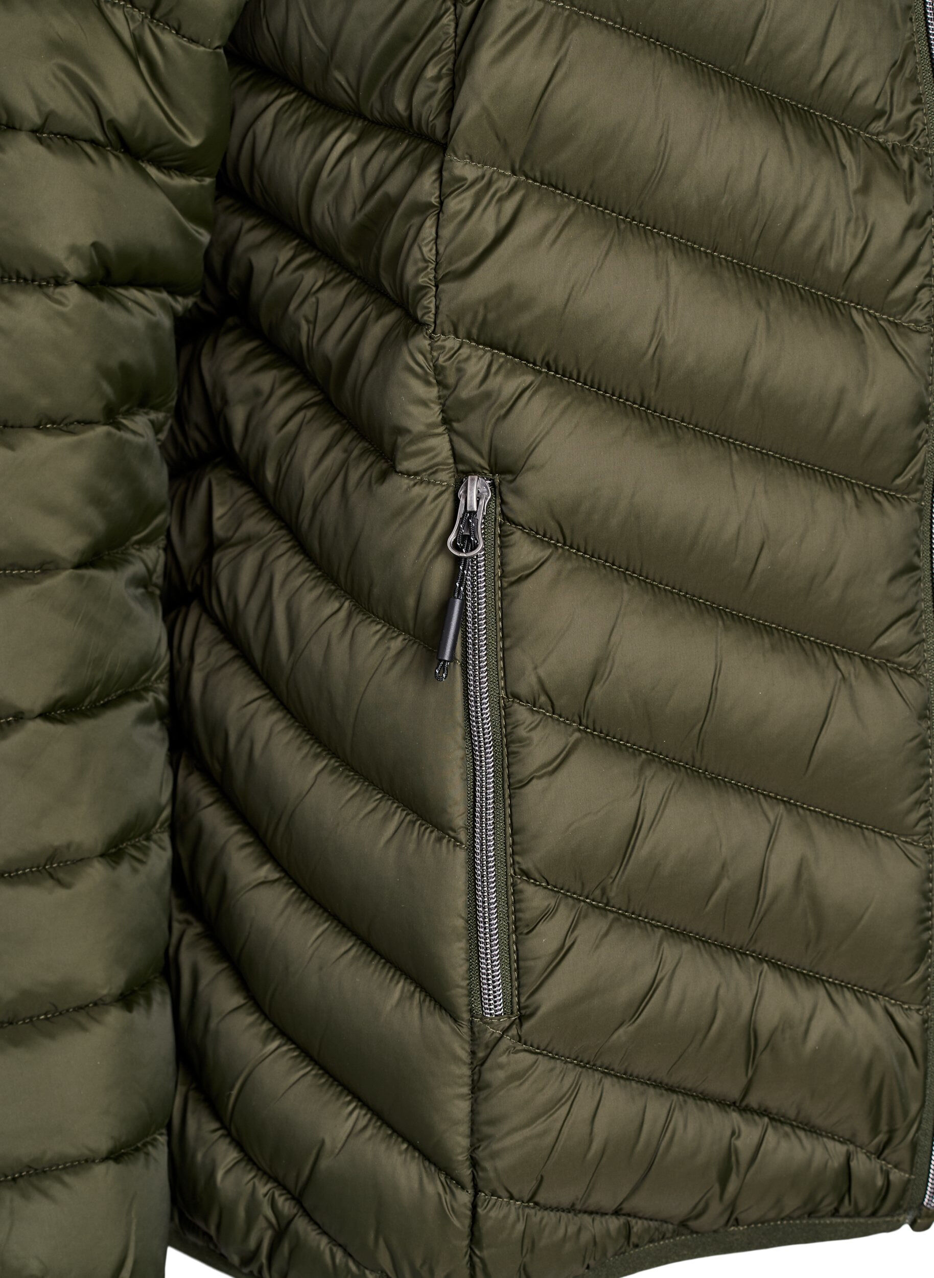 ZizziLett jakke med hette, Gr&oslash;nn, Packshot image number 3