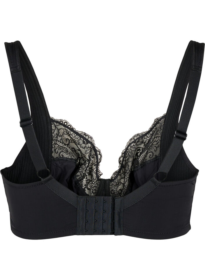Heldekkende BH med polstrede stropper, Black, Packshot