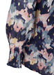Blomstret bluse med lange ermer og V-hals, Night Sky AOP Flower, Packshot image number 3
