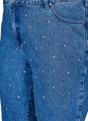 Zizzi Høy midje Gemma jeans med rhinesteiner, Blå, Packshot image number 2