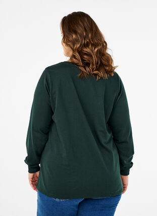 Zizzi Genser med blondedetaljer, Scarab, Model image number 1