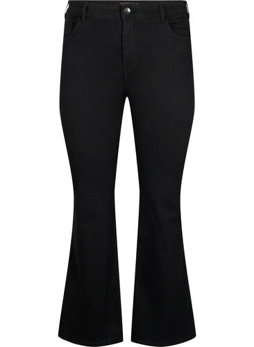 FLASH - Høytlivs jeans med bootcut, Black, Packshot image number 0