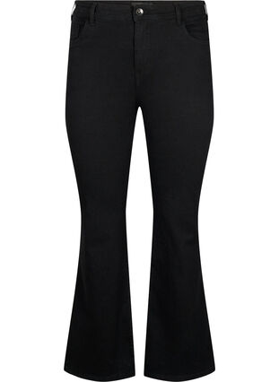 FLASH - Høytlivs jeans med bootcut, Black, Packshot image number 0