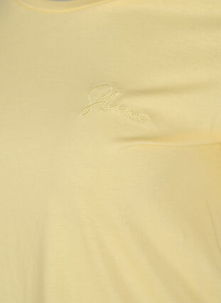Kortermet T-skjorte i bomull med trykk, Pale Banana Shine, Packshot image number 3