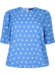 Prikkete bluse med korte ermer, River S. White Dot