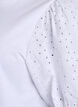 T-skjorte med Broderie Anglaise-ermer, Hvit, Packshot image number 3