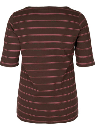Stripete T-skjorte i bomull med ribbet struktur, Mole Stripe, Packshot image number 1